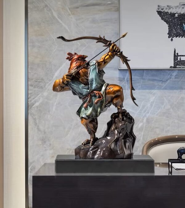 "A Great Start to Work" – Handcrafted Solid Brass Rooster Sculpture