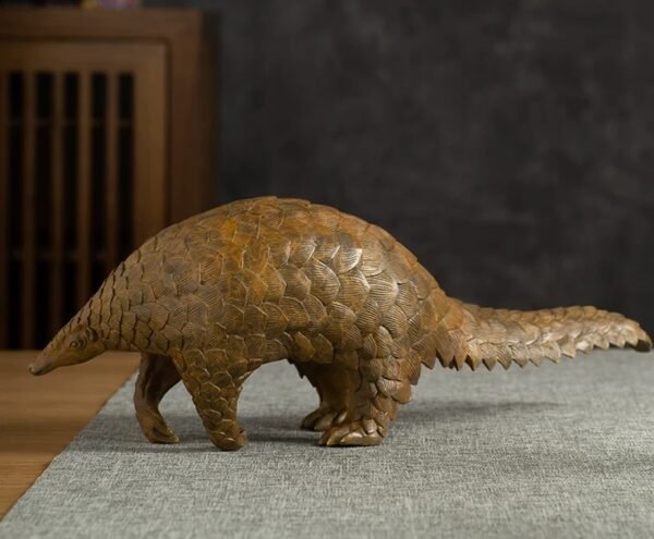 The Pangolin – Handcrafted Solid Brass Sculpture, “Armor of Prosperity,” Auspicious Symbol of Wealth & Protection