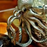 Octopus Handle Silver Cup – Handcrafted Solid Sterling Silver Vessel, “Wealth from All Directions,” Masterful Artisan Design for Tea or Coffee