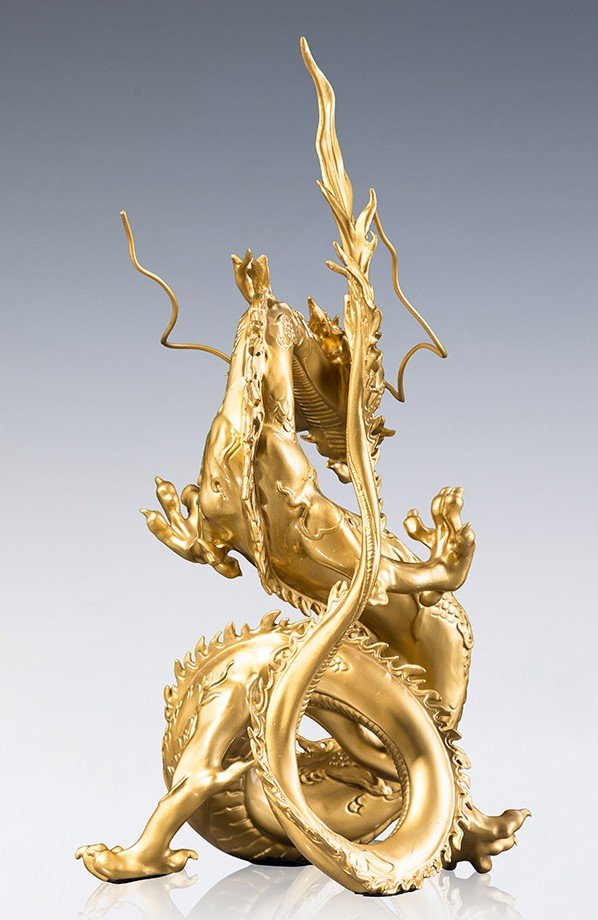 The Dragon That Turns the Universe – Handcrafted Solid Brass Sculpture, “Soaring Prosperity,” Auspicious Symbol of Success & Good Fortune