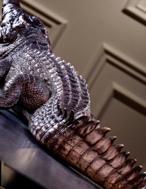 The Bronze Crocodile – Handcrafted Solid Brass Sculpture, “The Silent Hunter,” Museum-Quality Casting, Desk & Study Accent