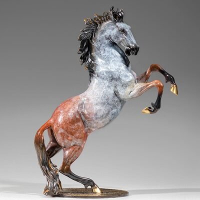 Galloping Steed – Handcrafted Solid Brass Horse Sculpture, “Soaring to Great Heights”