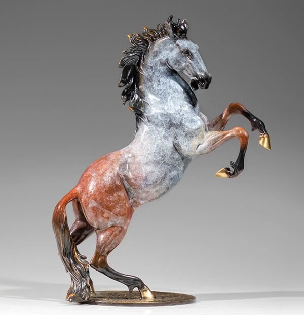 Galloping Steed – Handcrafted Solid Brass Horse Sculpture, “Soaring to Great Heights”