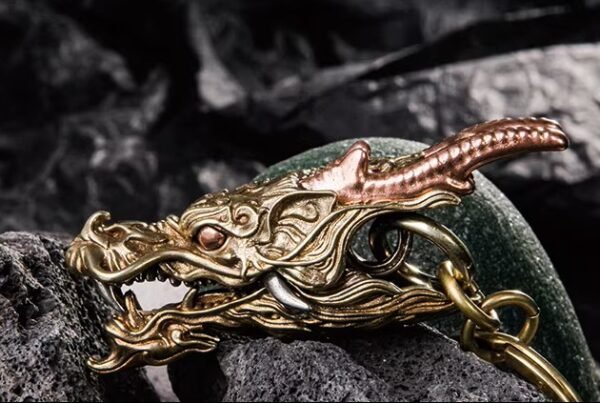 The Dragon Head Keychain – Handcrafted Solid Brass Clip