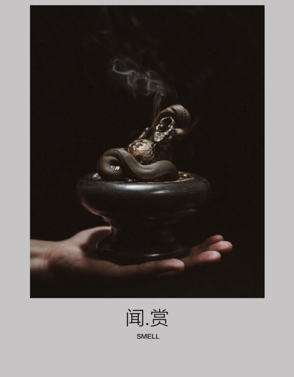 The Ouroboros Incense Burner – “Land of Annihilation,” Handcrafted Solid Bronze & Marble Sculptural Censer