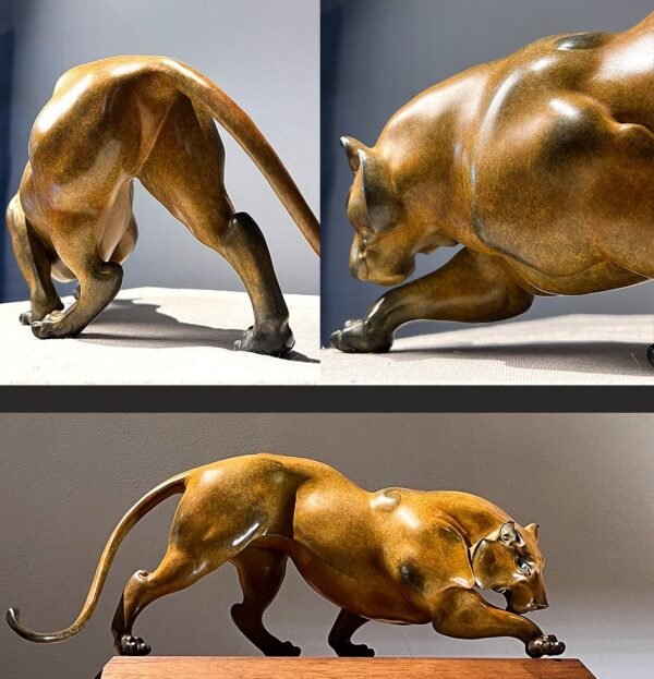 The Tiger – Poised to Strike, Handcrafted Solid Brass Sculpture