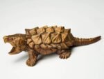 The Alligator Snapping Turtle – Handcrafted Solid Bronze Sculpture, “The Ancient Angler,” Pocket-Sized Prehistoric Predator