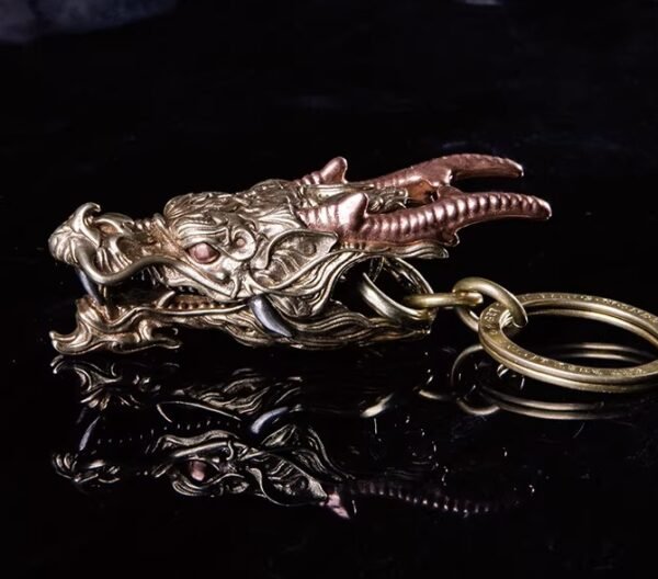The Dragon Head Keychain – Handcrafted Solid Brass Clip