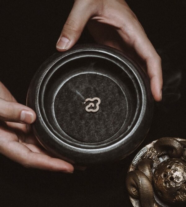 The Ouroboros Incense Burner – “Land of Annihilation,” Handcrafted Solid Bronze & Marble Sculptural Censer