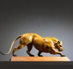 The Tiger – Poised to Strike, Handcrafted Solid Brass Sculpture