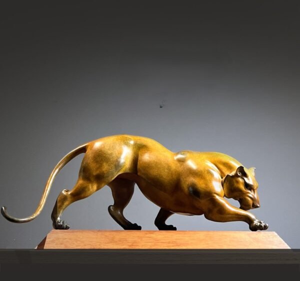The Tiger – Poised to Strike, Handcrafted Solid Brass Sculpture