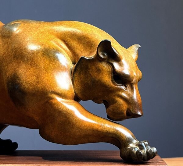 The Tiger – Poised to Strike, Handcrafted Solid Brass Sculpture