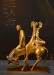 “Three Travelers” – Handcrafted Solid Bronze Sculpture, “The New Rich & The Weight of Belief,” Contemporary Figurative Art