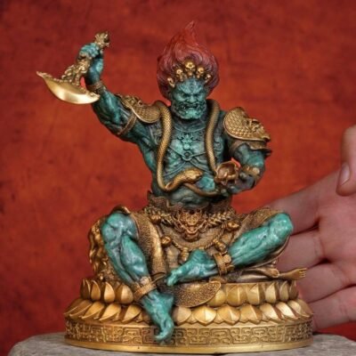 Mahākāla (Da Hei Tian) – Handcrafted Solid Brass Sculpture, “The Great Black One,” Warrior of Wealth & Protector of the Dharma, Tibetan Buddhist Art