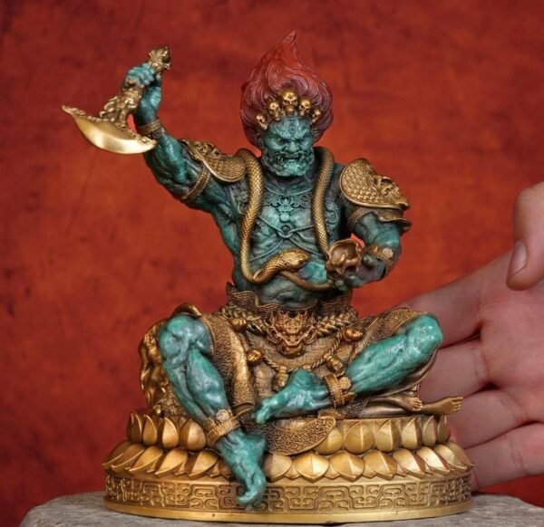 Mahākāla (Da Hei Tian) – Handcrafted Solid Brass Sculpture, “The Great Black One,” Warrior of Wealth & Protector of the Dharma, Tibetan Buddhist Art