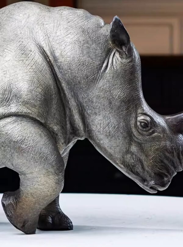 The Auspicious Rhino – Handcrafted Solid Bronze Statue