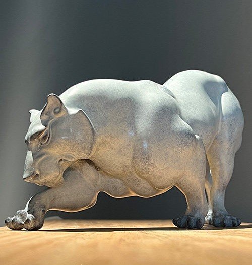 The Tiger – Poised to Strike, Handcrafted Solid Brass Sculpture