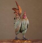 “Great Fortune, Great Rooster” – Handcrafted Solid Brass Sculpture, “The Five Virtues,” Auspicious Symbol of Prosperity & Integrity, Museum-Quality Casting