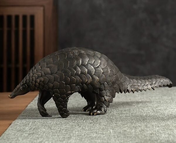 The Pangolin – Handcrafted Solid Brass Sculpture, “Armor of Prosperity,” Auspicious Symbol of Wealth & Protection