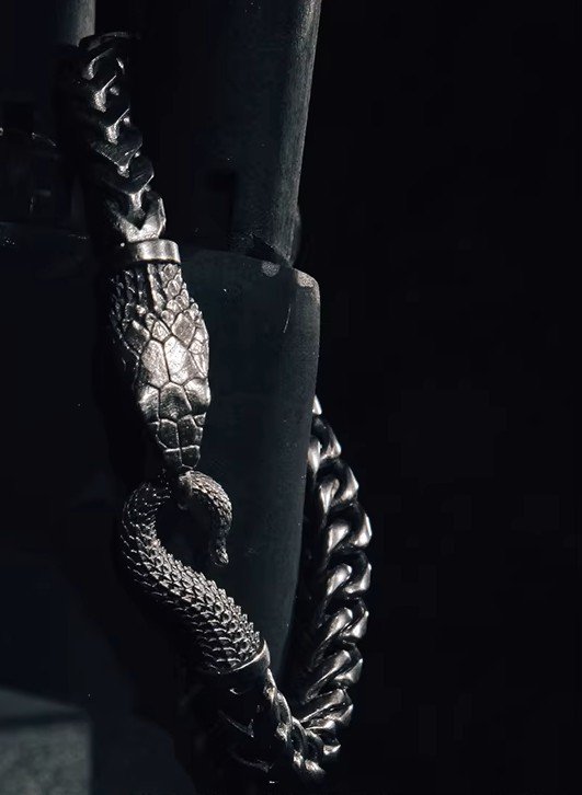 The Ouroboros Serpent Bracelet – Handcrafted 925 Sterling Silver & 18K Gold Infinity Cuff