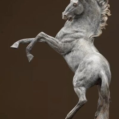 The Rearing Stallion – Handcrafted Solid Bronze Horse Sculpture