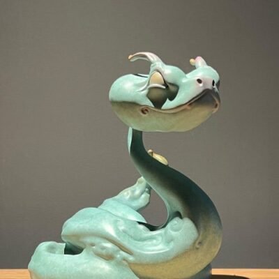 The Zodiac Serpent – Handcrafted Solid Bronze Sculpture, “The Charming Trickster”