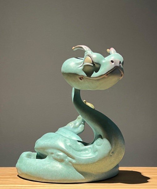 The Zodiac Serpent – Handcrafted Solid Bronze Sculpture, “The Charming Trickster”