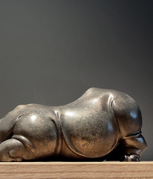 The Rhino – Handcrafted Solid Bronze Sculpture, “The Silent Hero”