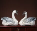 The Fortunate Geese – Handcrafted Shiwan Ceramic Sculpture, “Noble Companions,” National Intangible Cultural Heritage