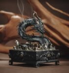 The Dragon of the Roaring Sea – Handcrafted Solid Bronze Incense Burner, “The Dragon Rises from the Deep”