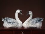 The Fortunate Geese – Handcrafted Shiwan Ceramic Sculpture, “Noble Companions,” National Intangible Cultural Heritage