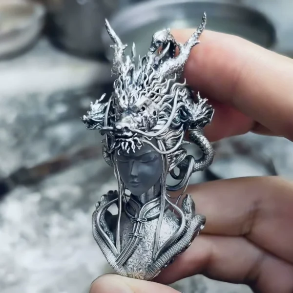 The Dragon Maiden Pendant – Handcrafted 925 Silver & Crystal Mythological Necklace