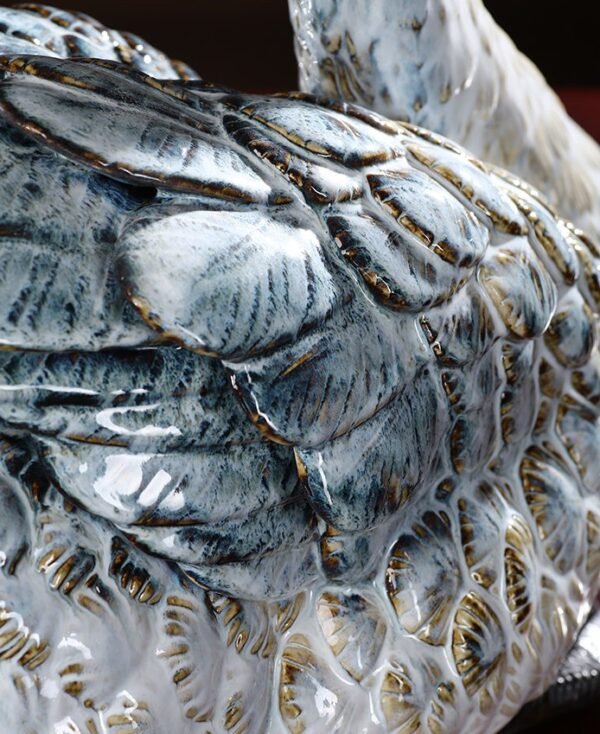 The Fortunate Geese – Handcrafted Shiwan Ceramic Sculpture, “Noble Companions,” National Intangible Cultural Heritage