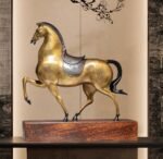 “Immediate Success” – Handcrafted Solid Brass Horse Sculpture, “Galloping to Greatness” ,Symbol of Speed & Career Advancement