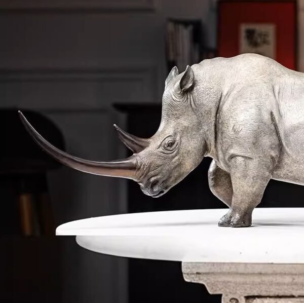 The Auspicious Rhino – Handcrafted Solid Bronze Statue