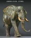 The African Elephant – Handcrafted Solid Brass Walking Sculpture, “The Gentle Giant”
