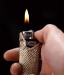 The Serpent Head Lighter Shell – Handcrafted Solid Brass or White Copper Case for BIC J5