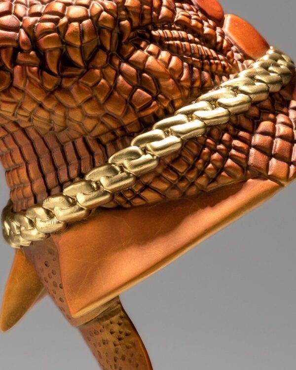 The Financial Crocodile – Handcrafted Solid Brass Sculpture, “The Power Suit Predator,” Whimsical Wall Street Icon, Desk-Side Statement Piece