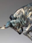 The Pioneer – Handcrafted Solid Brass Charging Bull Sculpture, “Breaking Ground”