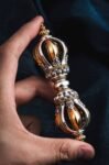 The Terma Nine-Prong Vajra – Handcrafted Solid Bronze & Sterling Silver Buddhist Ritual Tool