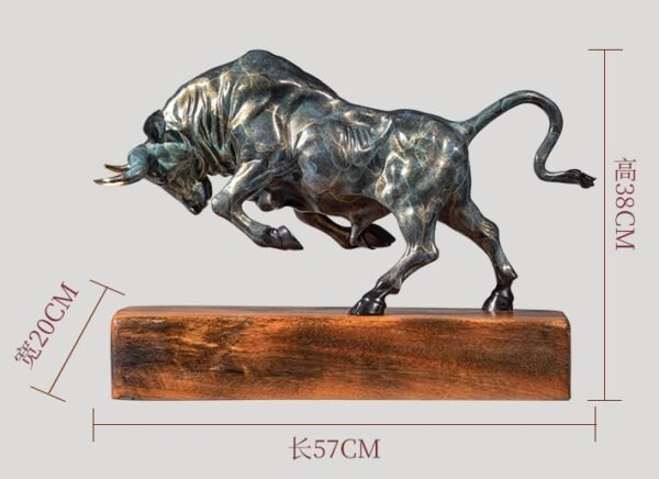 The Pioneer – Handcrafted Solid Brass Charging Bull Sculpture, “Breaking Ground”