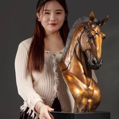 The Horse’s Head – Handcrafted Solid Brass Sculpture, “Spirit of the Steed”