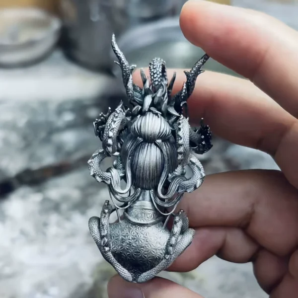 The Dragon Maiden Pendant – Handcrafted 925 Silver & Crystal Mythological Necklace