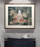 “Water-Moon Guanyin” – Handcrafted Solid Brass Chisel-Painted Wall Art, Inspired by Fahai Temple Murals