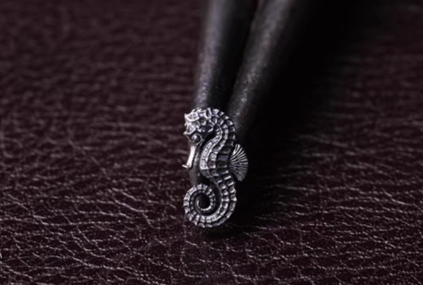 The Hippocampus Ear Studs – Handcrafted Sterling Silver Miniature Sculptures