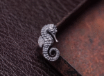 The Hippocampus Ear Studs – Handcrafted Sterling Silver Miniature Sculptures