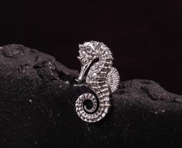 The Hippocampus Ear Studs – Handcrafted Sterling Silver Miniature Sculptures