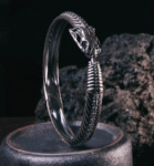 The Serpent Bone Bangle – Handcrafted 925 Sterling Silver Articulated Cuff