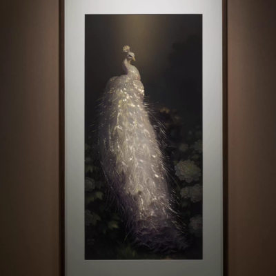 “The Peony Fairy” – Handcrafted Solid Brass Chisel-Painted Wall Art