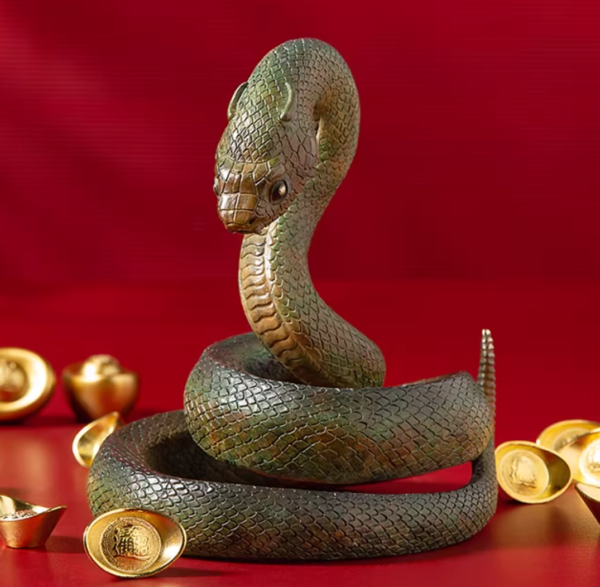 The Snake – Handcrafted Solid Brass Zodiac Sculpture, “The Celestial Serpent,” Auspicious Symbol of Wisdom & Renewal